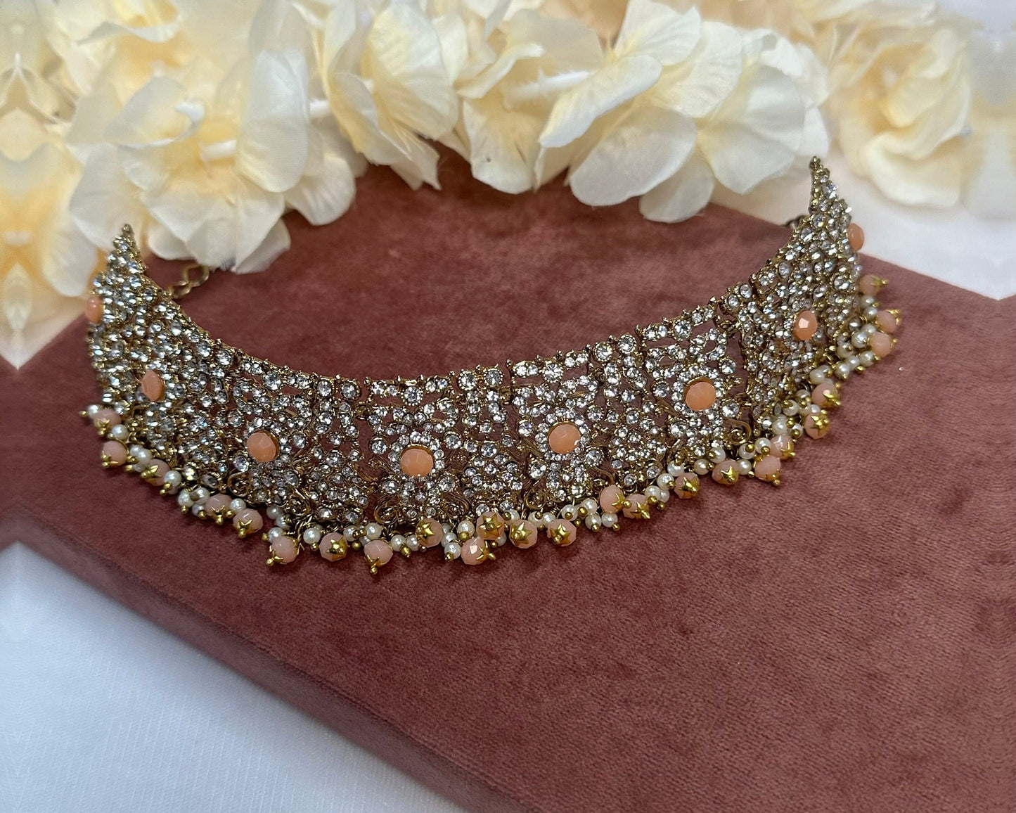 Crystal Choker - Peach