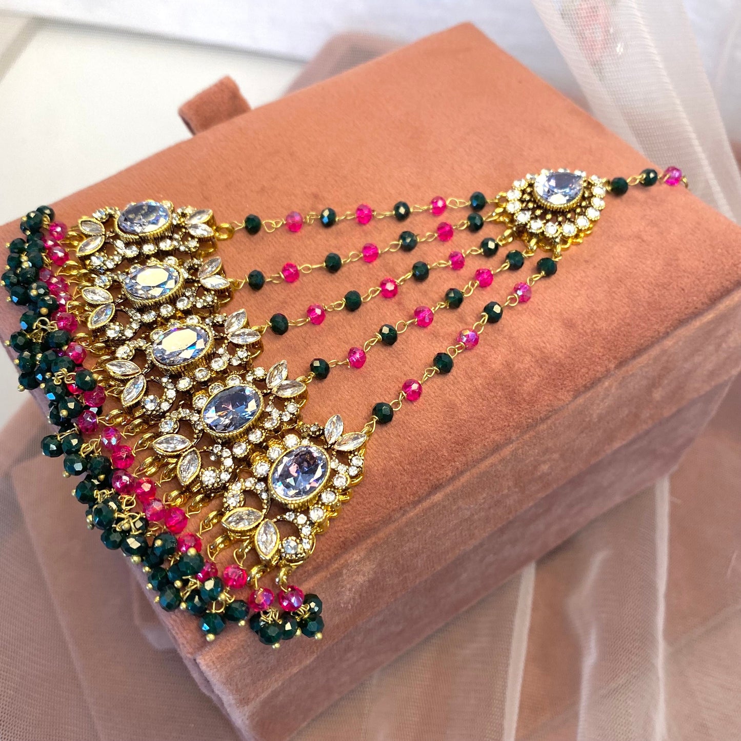 Mulitcolour/Mehendi Jhumar (Side Head Piece)/ Passa/ Indian/ Pakistani Style/Headpieces