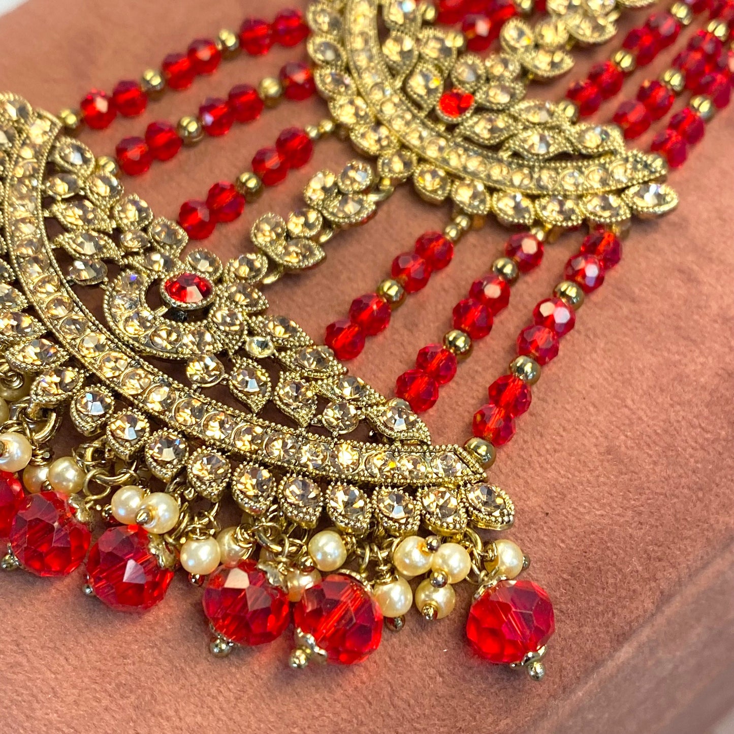Red Jhumar/ Passa/ Indian/ Pakistani Style/Headpieces