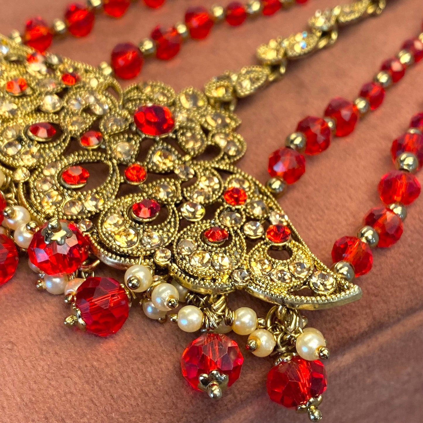 Red Jhumar/ Passa/ Indian/ Pakistani Style/Headpieces