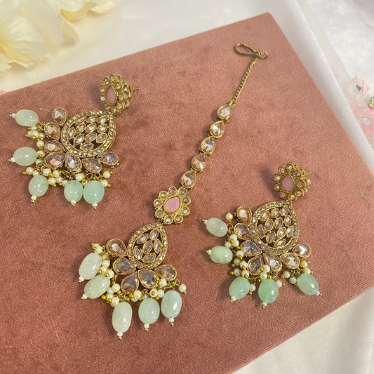 Pastel Earring and Tikka set