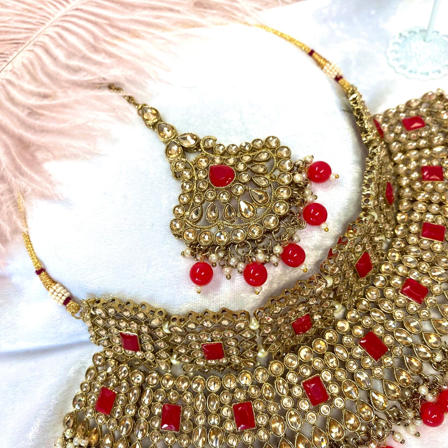 Chunky Bridal Champagne Choker Set Indian/ Pakistani Style/ Wedding/ Fashion Jewellery/ Necklace set