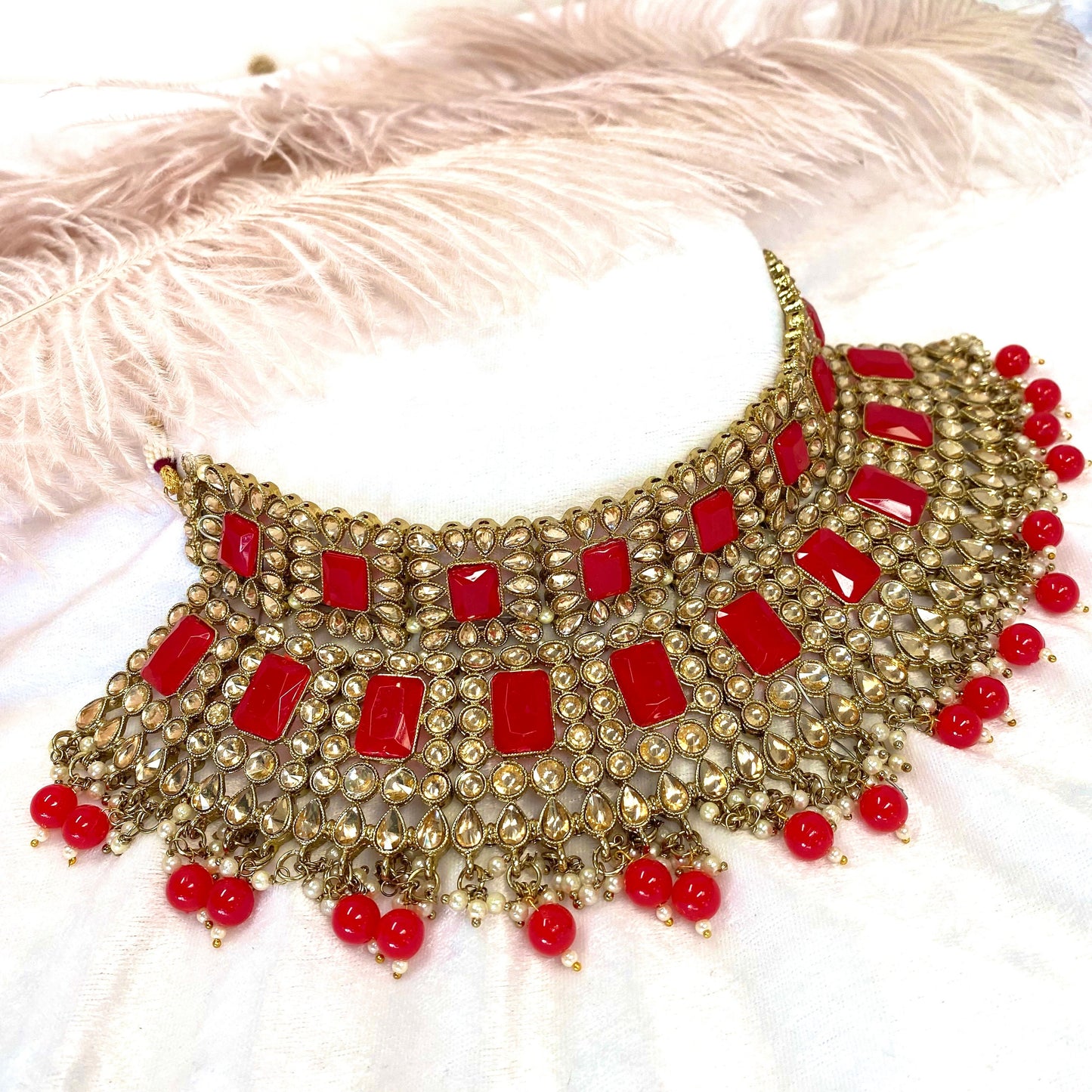 Chunky Bridal Champagne Choker Set Indian/ Pakistani Style/ Wedding/ Fashion Jewellery/ Necklace set