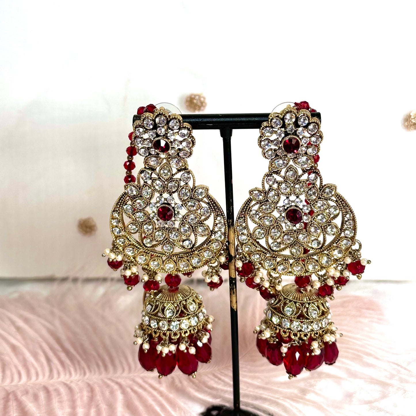 Maroon Necklace Set Indian/ Pakistani Style