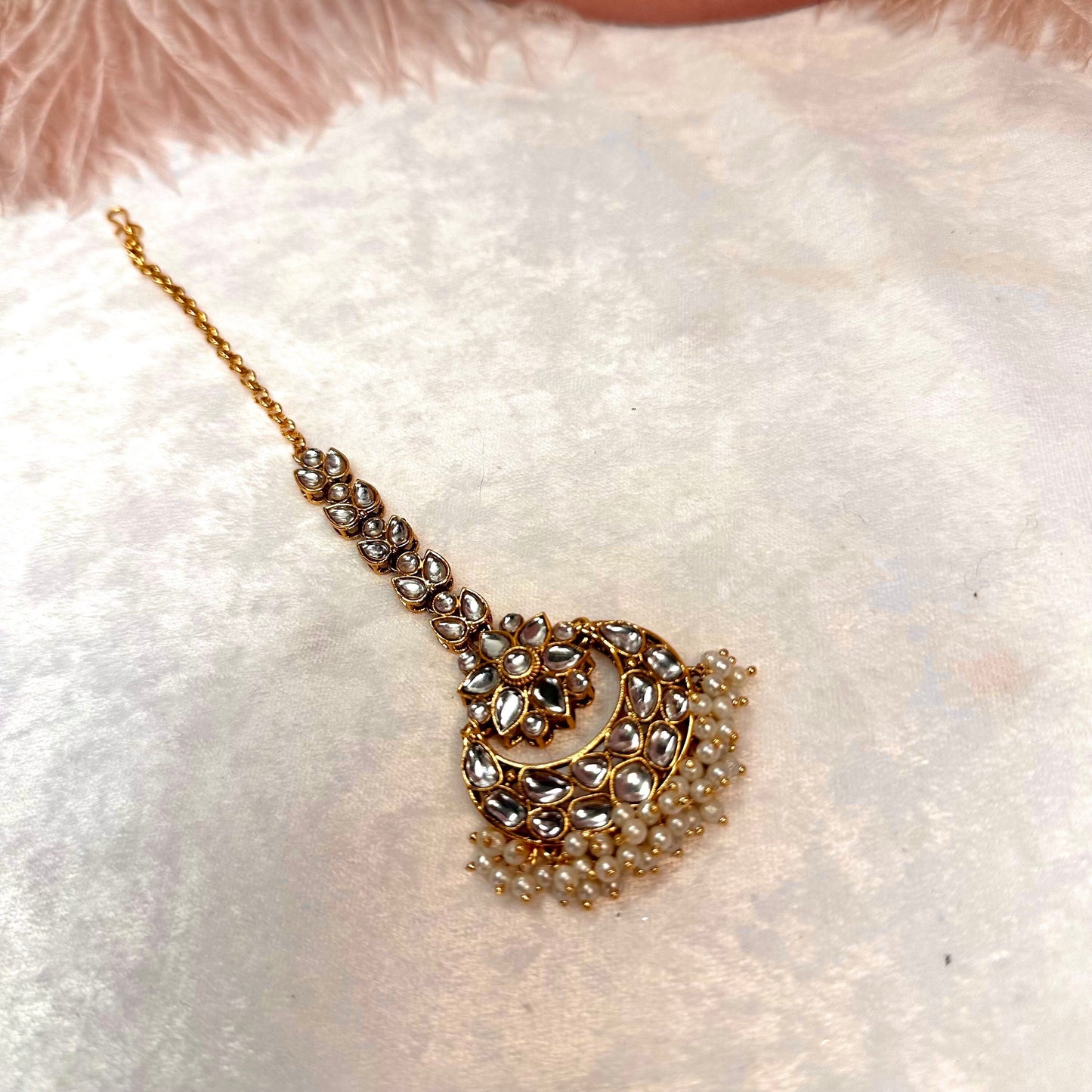 Faux Kundan Necklace and Tikka/ Unique Style/ Indian/ Pakistani/Fashion Jewellery/ Gift for Women