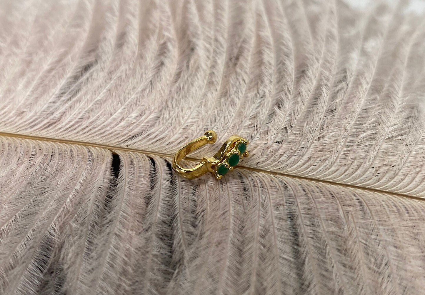 Non-Piercing Nose Ring - Green/ Fashion Jewellery/ Gift for Women/Indian/Pakistani style/Nath /Indian Nose Jewellery