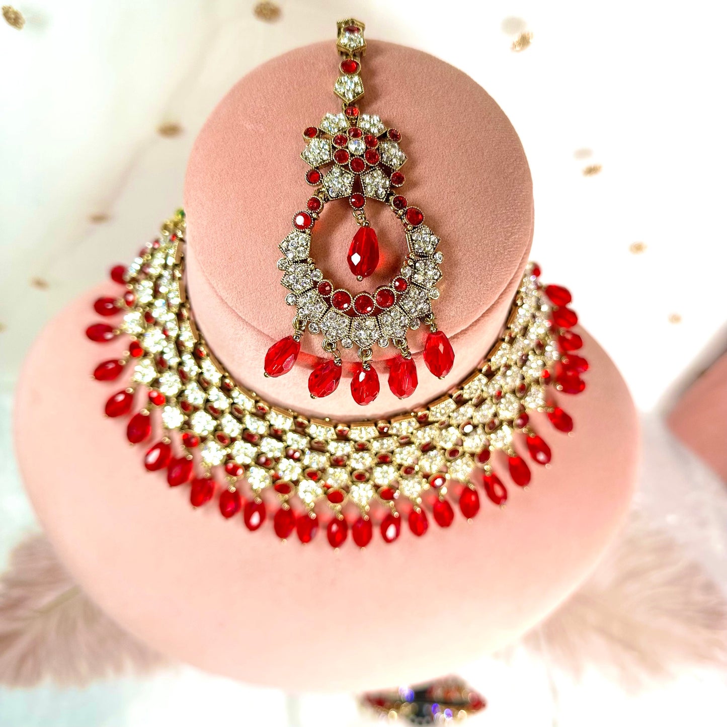 Bridal Necklace Set Indian/ Pakistani Style/ Wedding/ Fashion Jewellery/ Necklace set