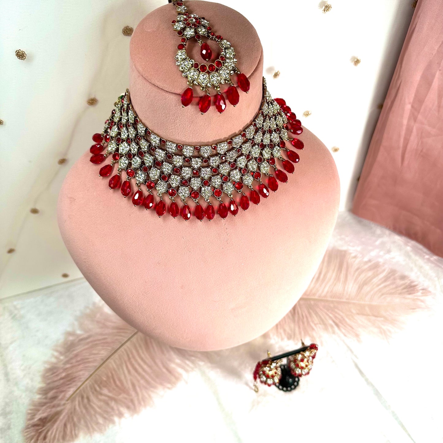 Bridal Necklace Set Indian/ Pakistani Style/ Wedding/ Fashion Jewellery/ Necklace set