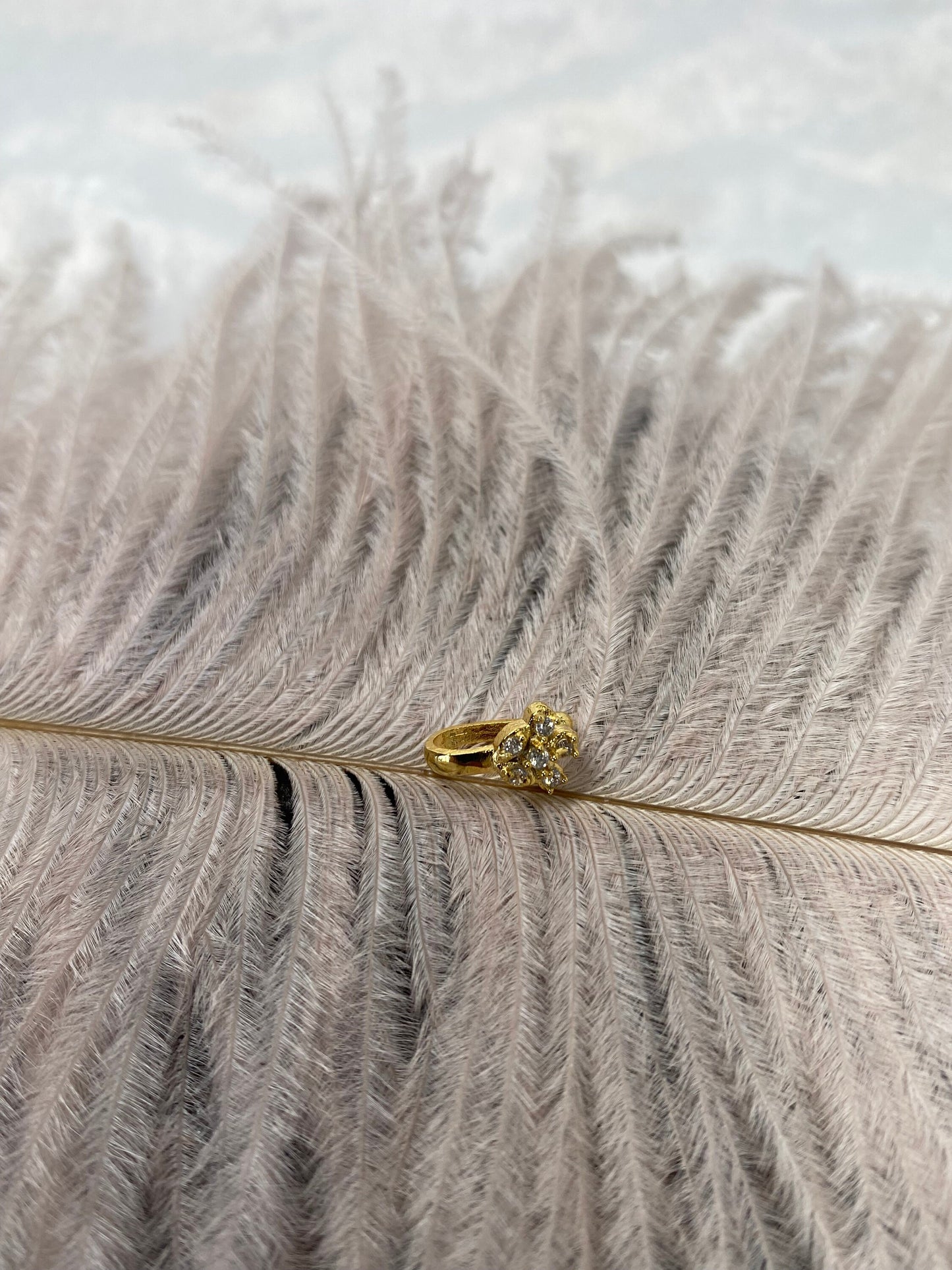 Small Golden Nose Ring - Non-Piercing/ Fashion Jewellery/ Gift for Women/Indian/Pakistani style/Nath /Indian Nose Jewellery