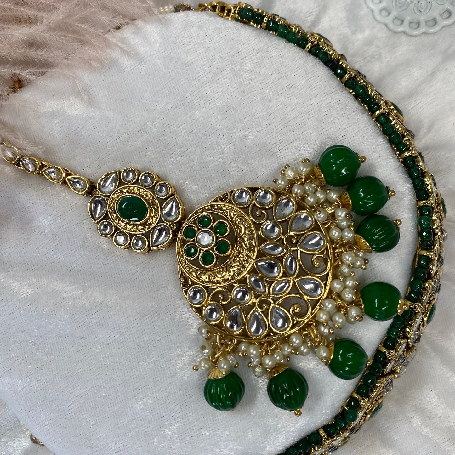 Faux Kundan Choker Set Earring/ Tikka/ Tikli/ Indian/ Pakistani/Fashion Jewellery/ Gift for Women/betterphoto