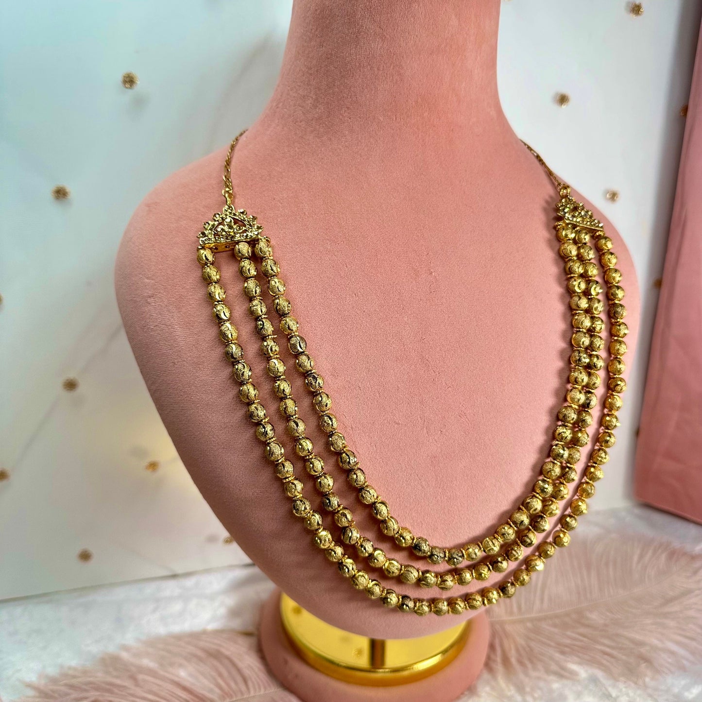 Long Gold Necklace/Long Mala/ Haar/ Unique Style/ Indian/ Pakistani/Fashion Jewellery/ Gift for Women