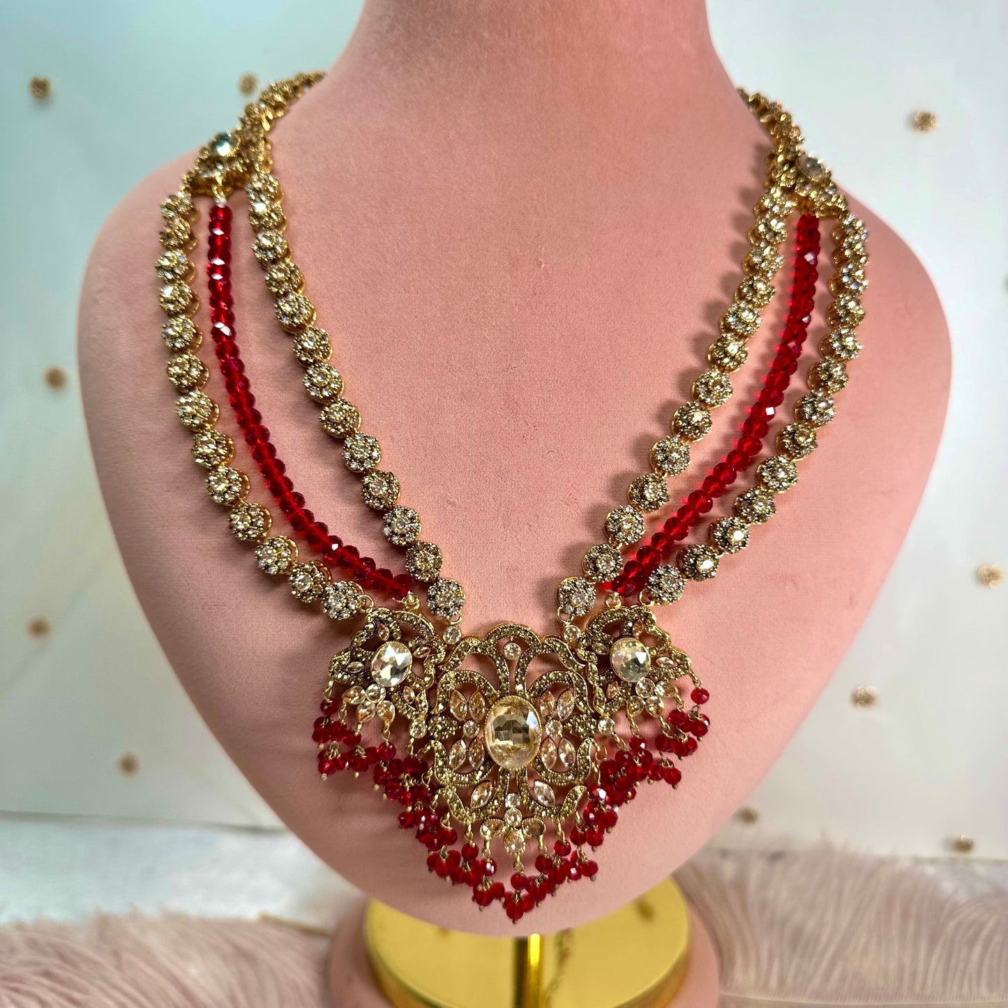 Maroon Bridal Mala (Slightly Imperfect)