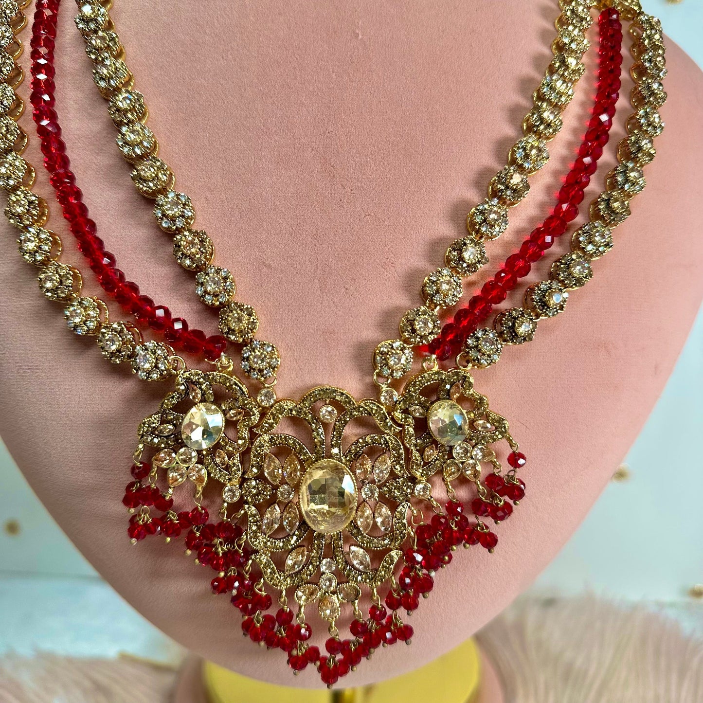 Maroon Bridal Mala (Slightly Imperfect)