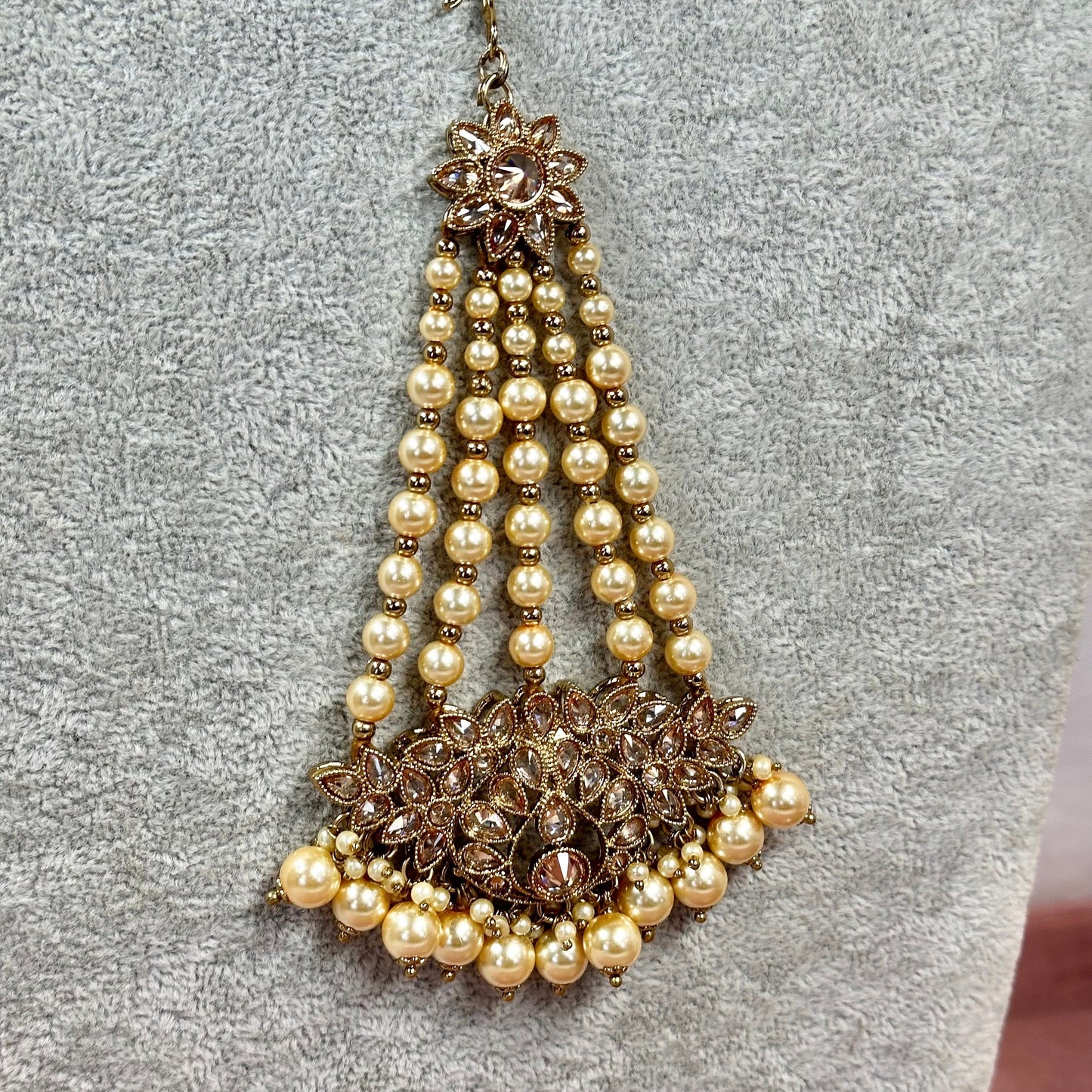 Champagne Pearl Jhumar/ Passa/ Indian/ Pakistani Style/Headpieces