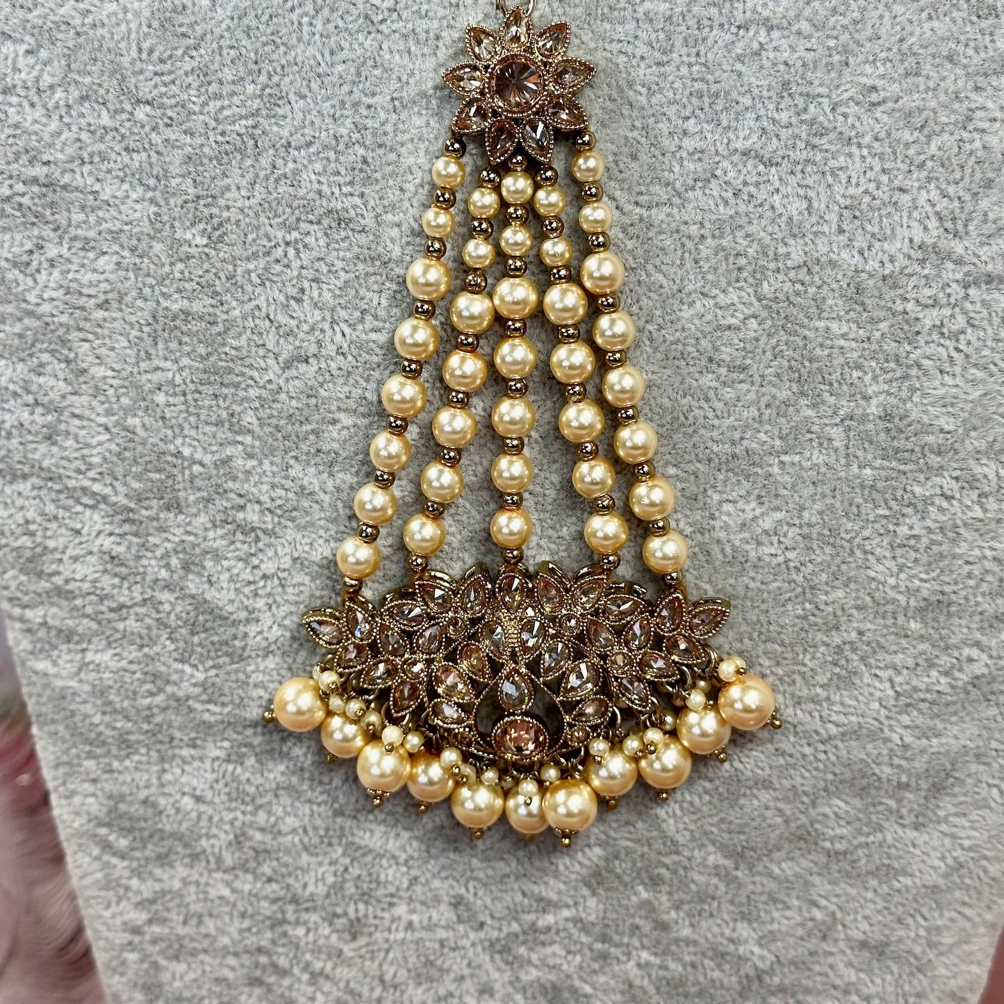 Champagne Pearl Jhumar/ Passa/ Indian/ Pakistani Style/Headpieces
