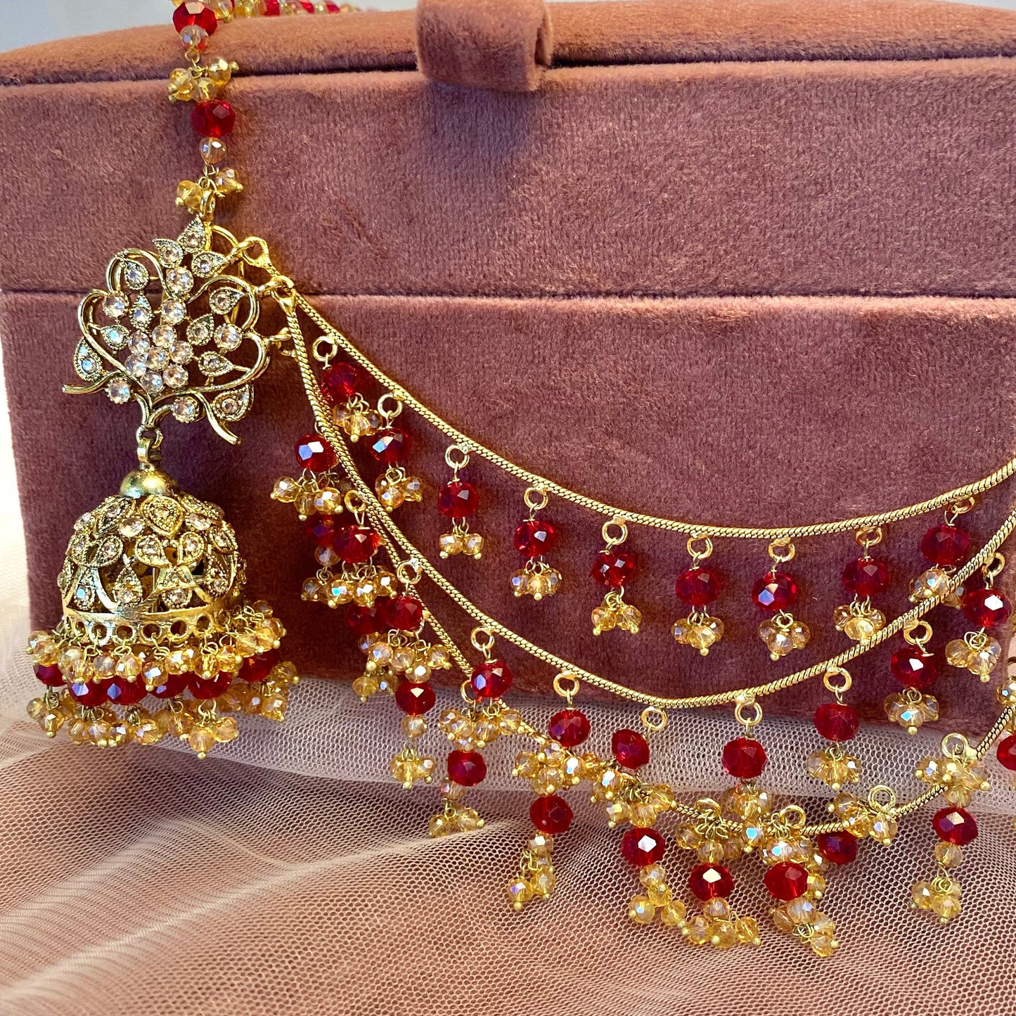 Jhumka Earrings with Chains