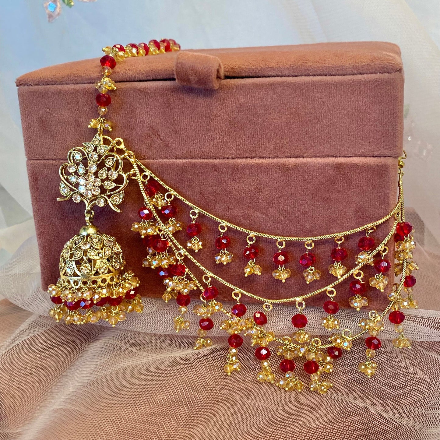 Jhumka Earrings with Chains