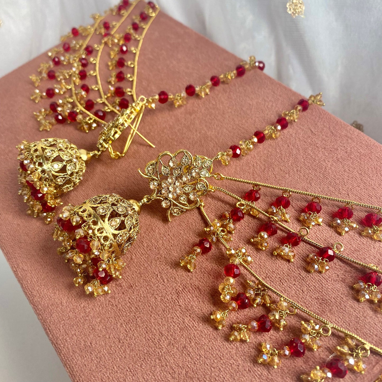 Jhumka Earrings with Chains