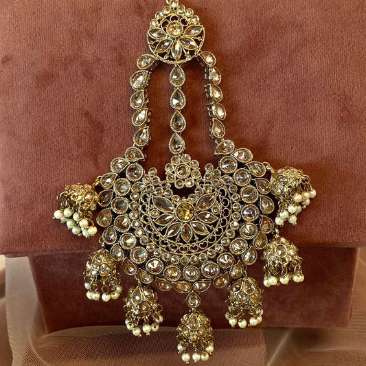 Champagne Jhumar with Jhumka Detail