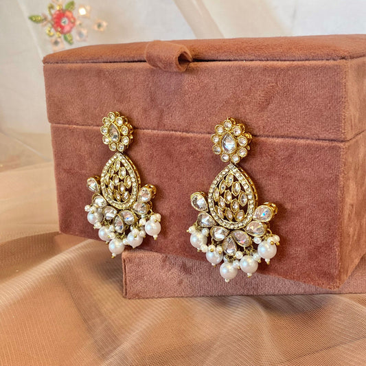 Antique Gold and Silver Indian Earrings