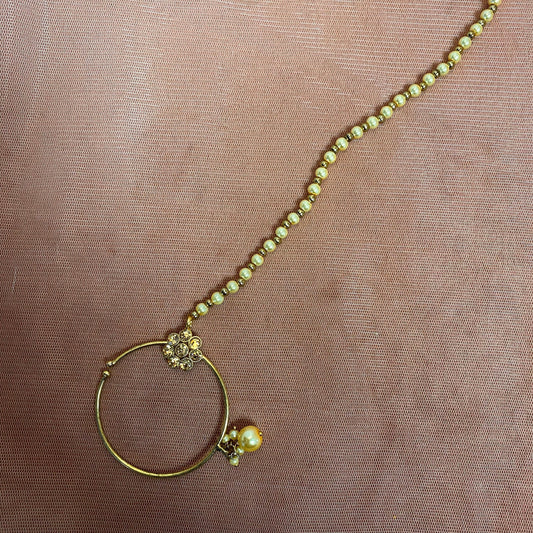 Non-Piercing Nose Ring - Pearl (Left)