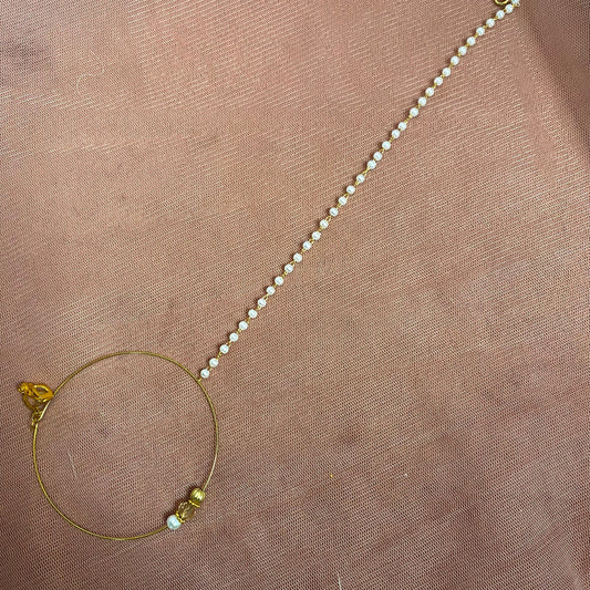 Large Clip on Nose Ring - Gold / Pearl