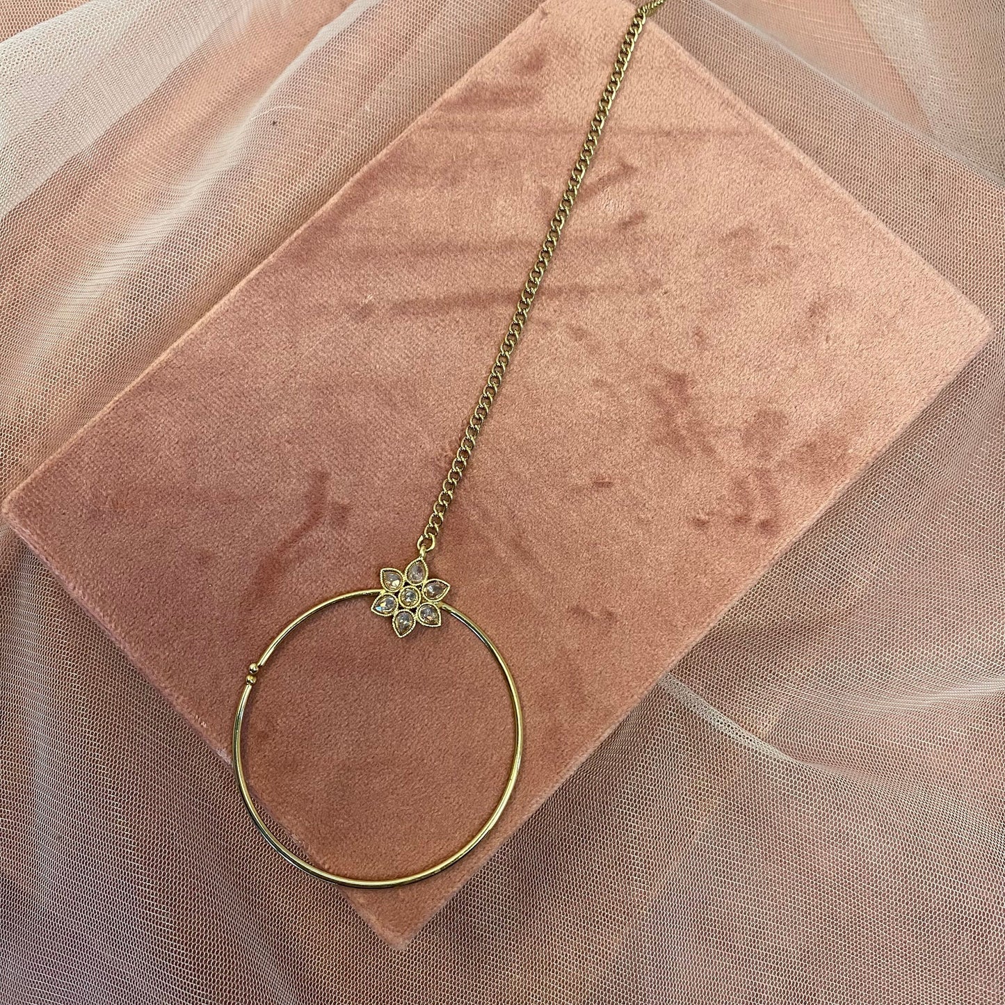 Non-Piercing Nose Ring - Champagne (left)/ Fashion Jewellery/ Gift for Women/Indian/Pakistani style/Nath /Indian Nose Jewellery