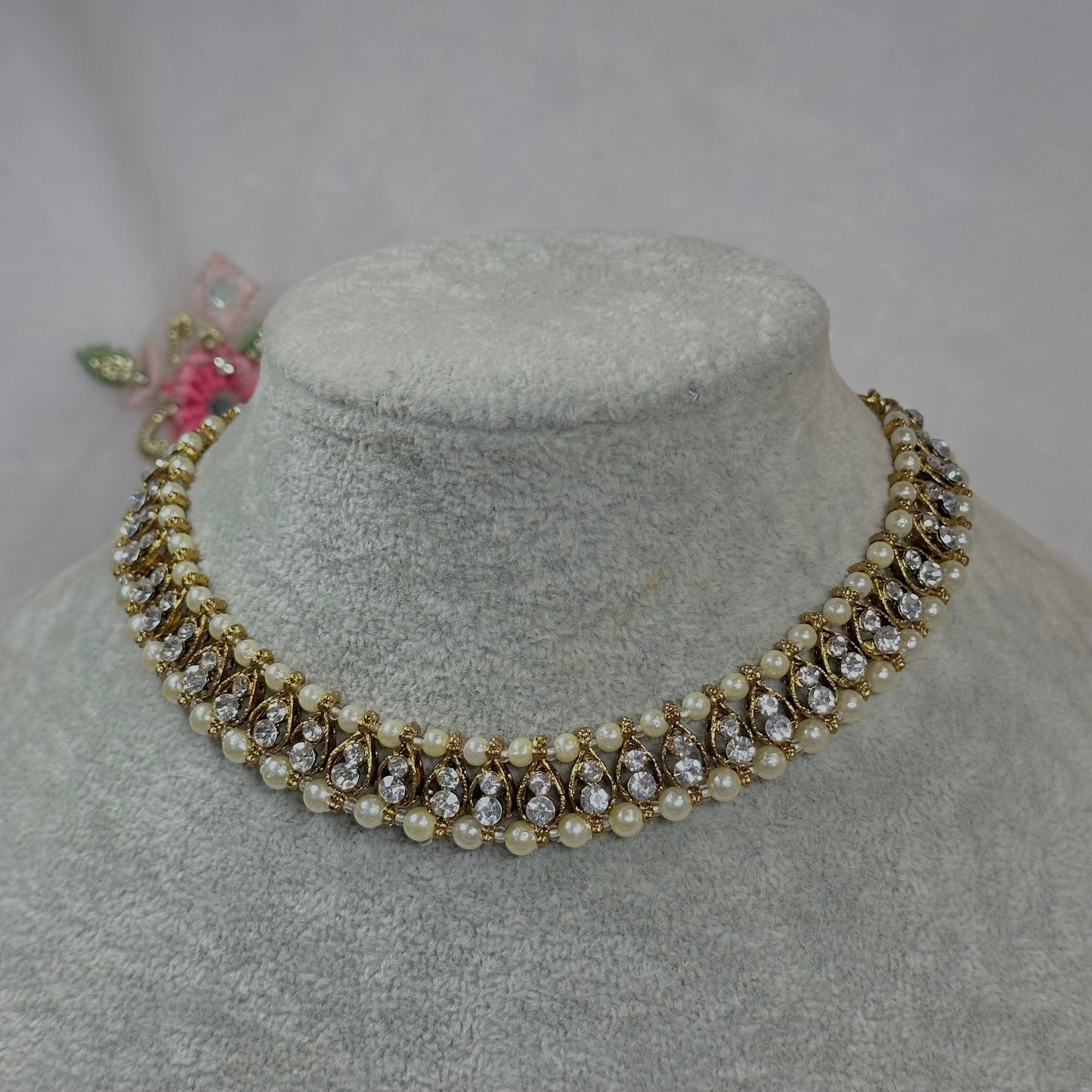 Small Pearl Choker/ Unique Style/ Indian/ Pakistani/Fashion Jewellery/ Gift for Women
