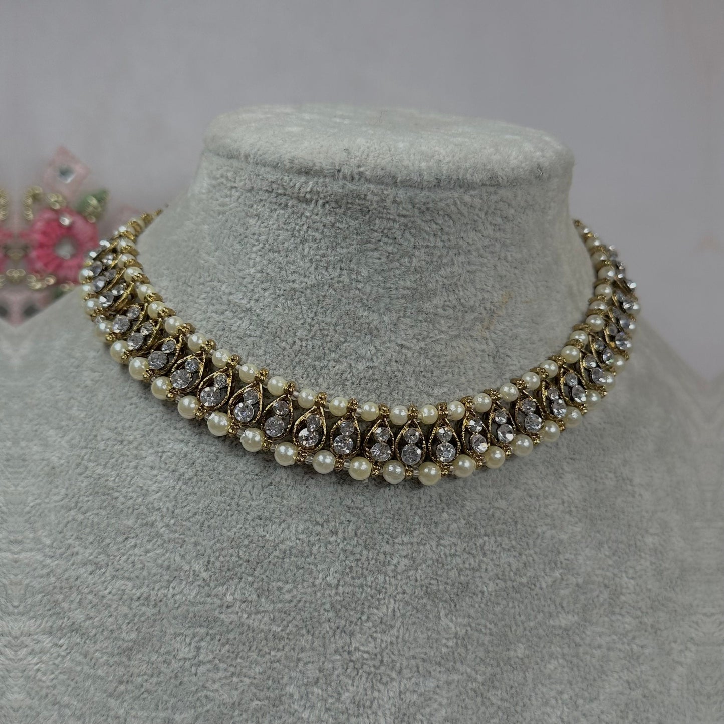 Small Pearl Choker/ Unique Style/ Indian/ Pakistani/Fashion Jewellery/ Gift for Women
