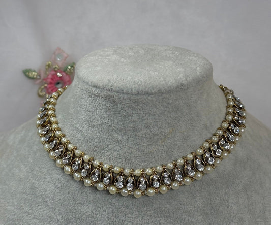 Small Pearl Choker/ Unique Style/ Indian/ Pakistani/Fashion Jewellery/ Gift for Women