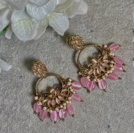 Pastel Pink Crystal Earrings