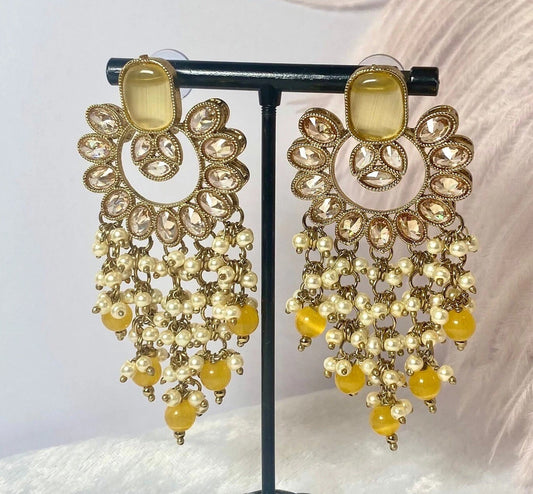 Yellow Crystal Earrings