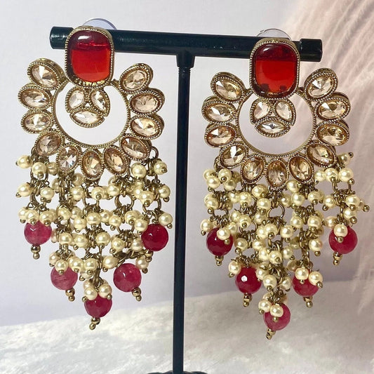 Ruby Crystal Earrings