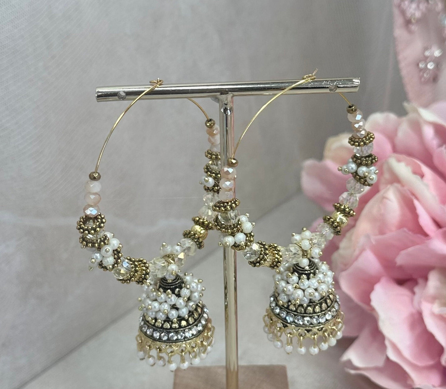 Moon Shimmer Large Hoop Earrings/ Fashion Jewellery/ Gift for Women