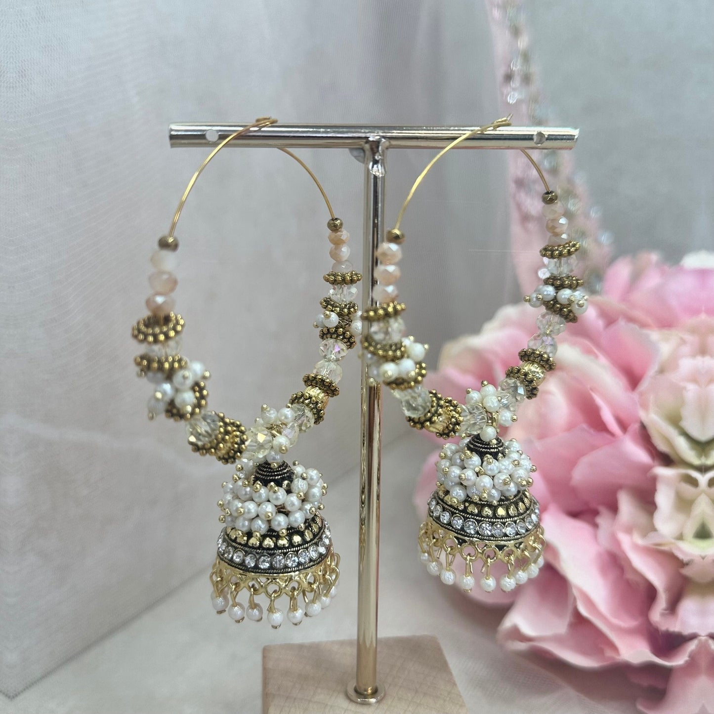 Moon Shimmer Large Hoop Earrings/ Fashion Jewellery/ Gift for Women