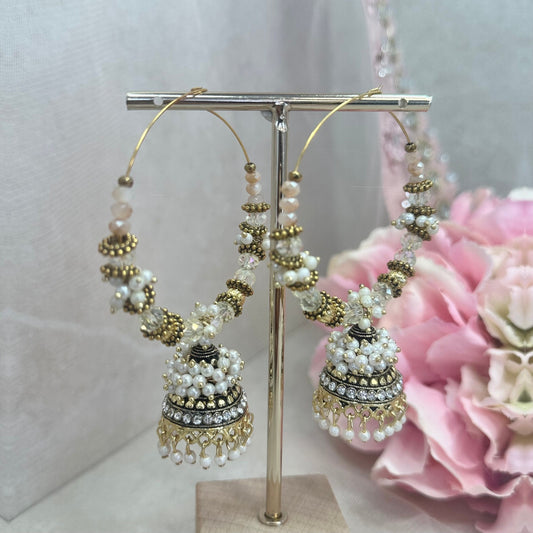 Moon Shimmer Large Hoop Earrings/ Fashion Jewellery/ Gift for Women