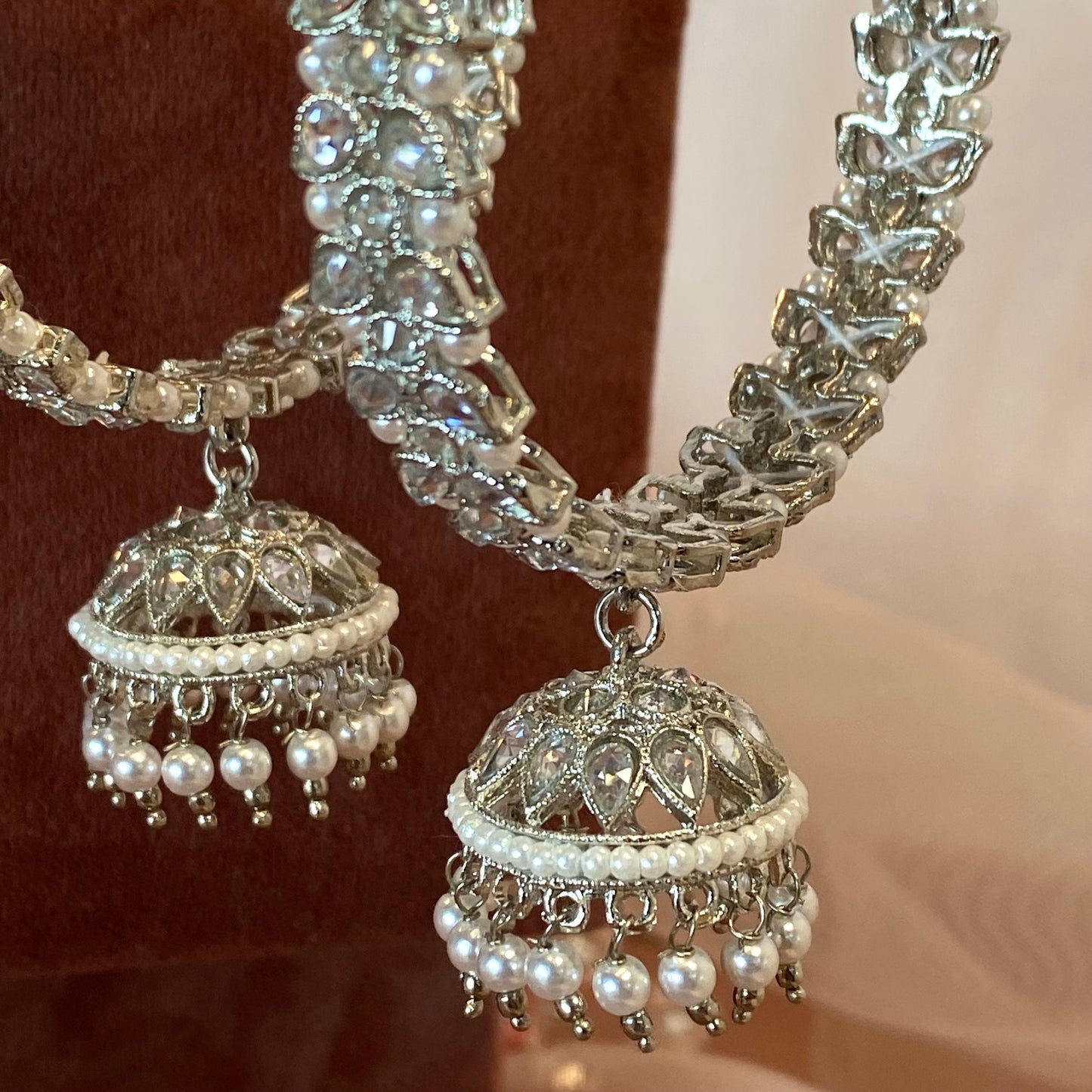 Silver Jhumka Bangles (Pair)/Indian/ Pakistani/Jewelley/ Fashion Bracelet