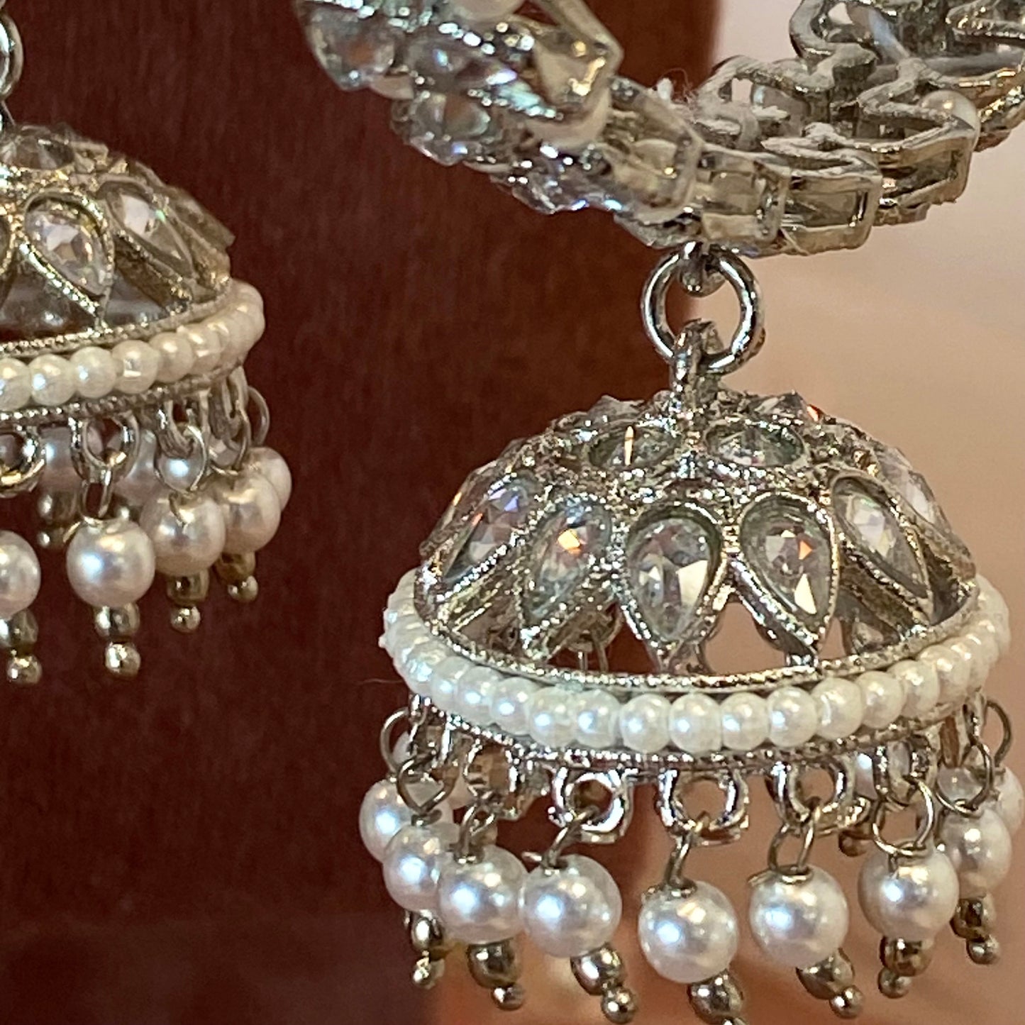 Silver Jhumka Bangles (Pair)/Indian/ Pakistani/Jewelley/ Fashion Bracelet