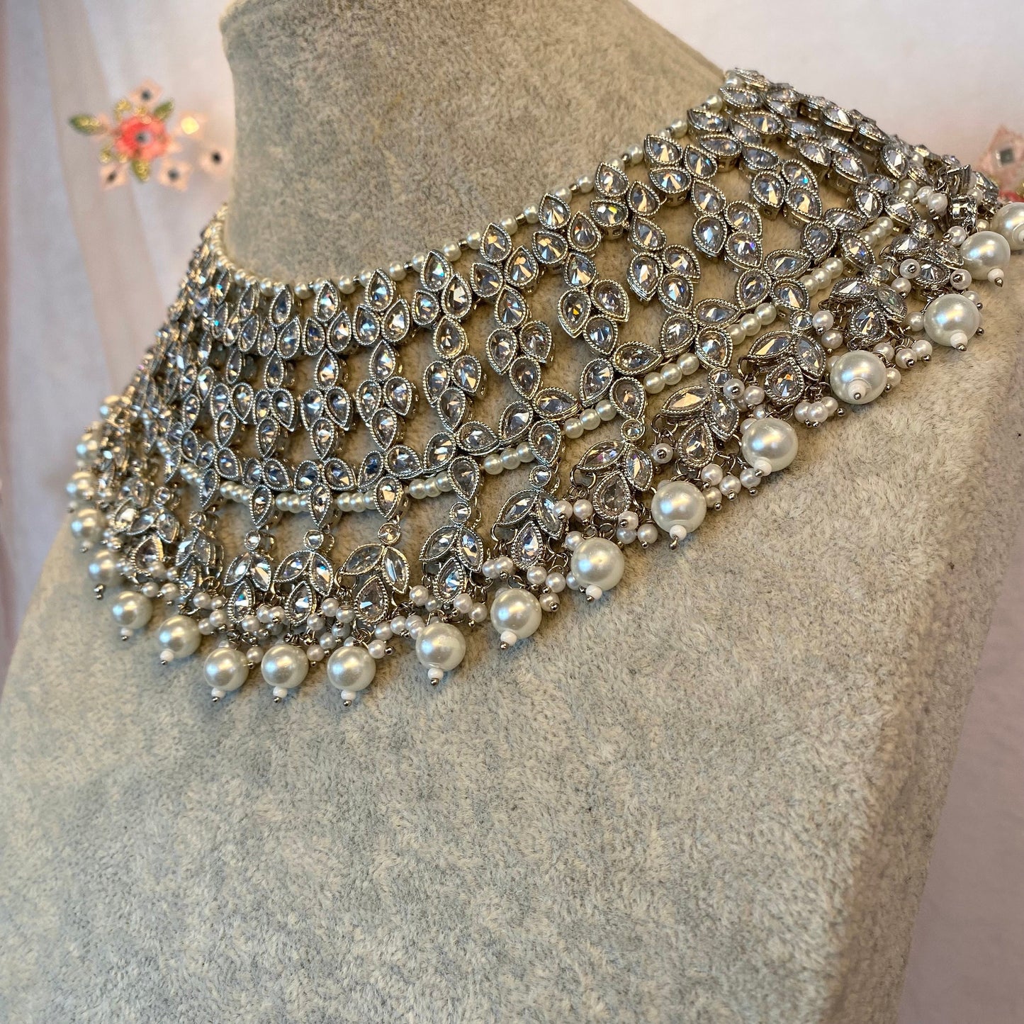 Silver Bridal Necklace