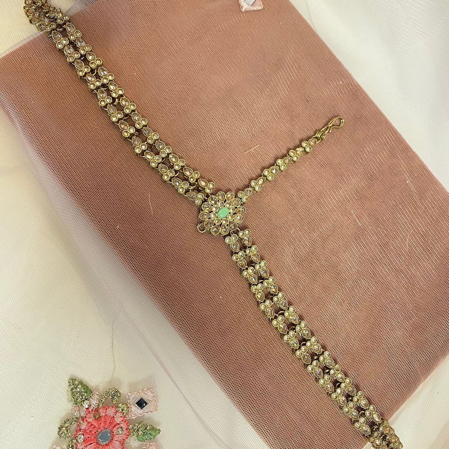 Mint Green Full Bridal Necklace Set  Indian/ Pakistani Style/ Wedding/ Fashion Jewellery/ Necklace set