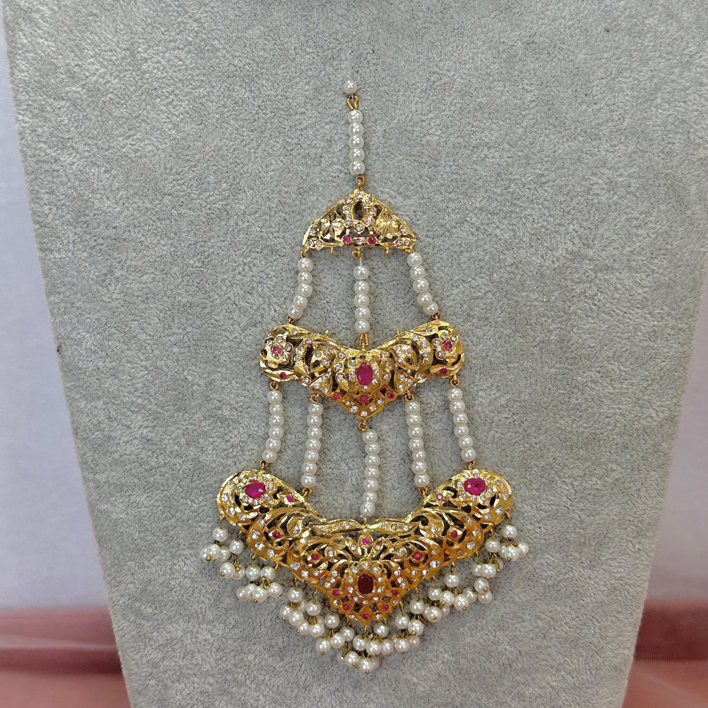 Bright Gold Bridal Full Set - Ruby (Slightly Faulty)