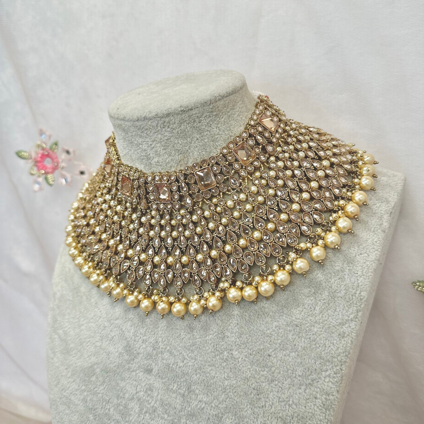 Champagne Bridal Choker/ Unique Style/ Indian/ Pakistani/Fashion Jewellery/ Gift for Women