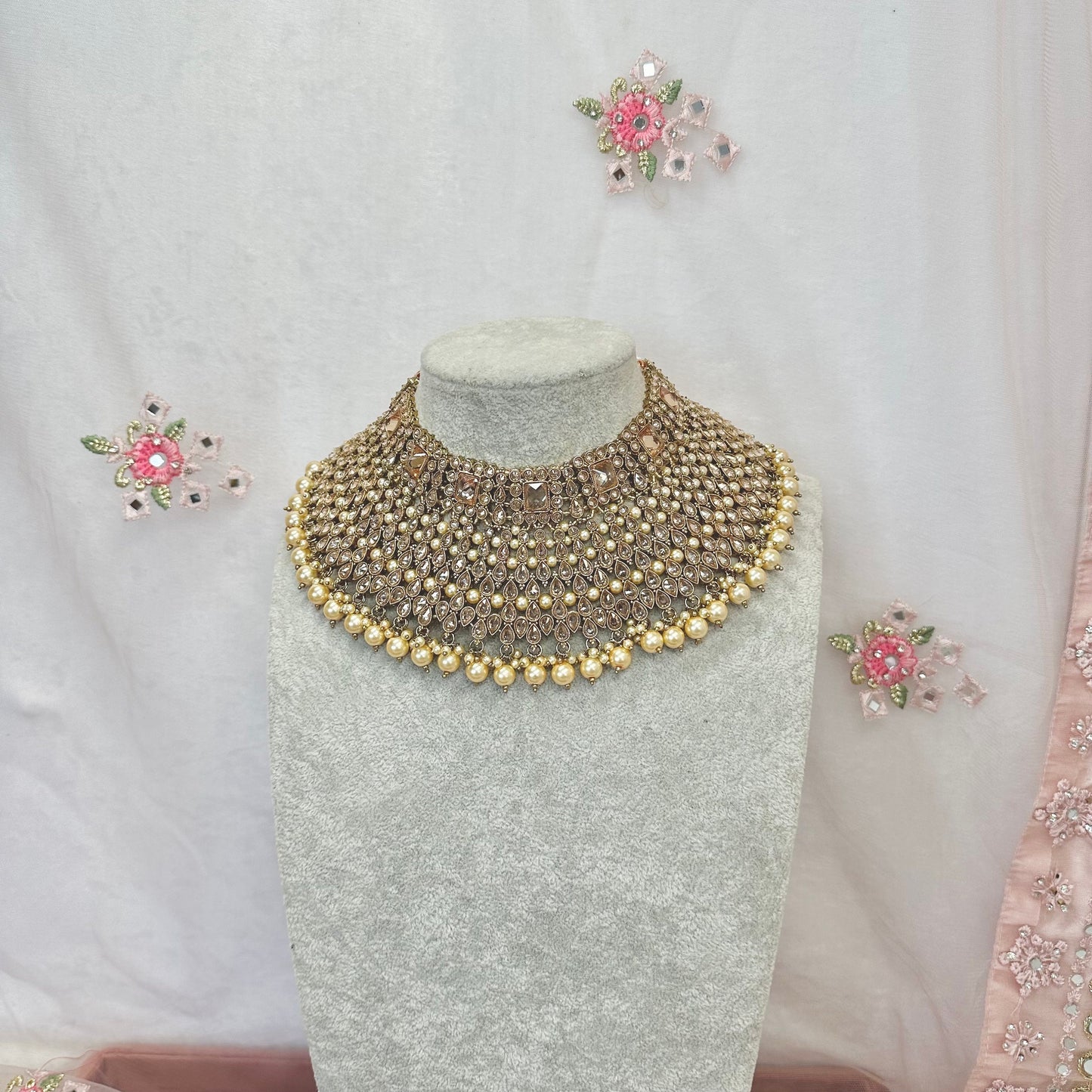 Champagne Bridal Choker/ Unique Style/ Indian/ Pakistani/Fashion Jewellery/ Gift for Women