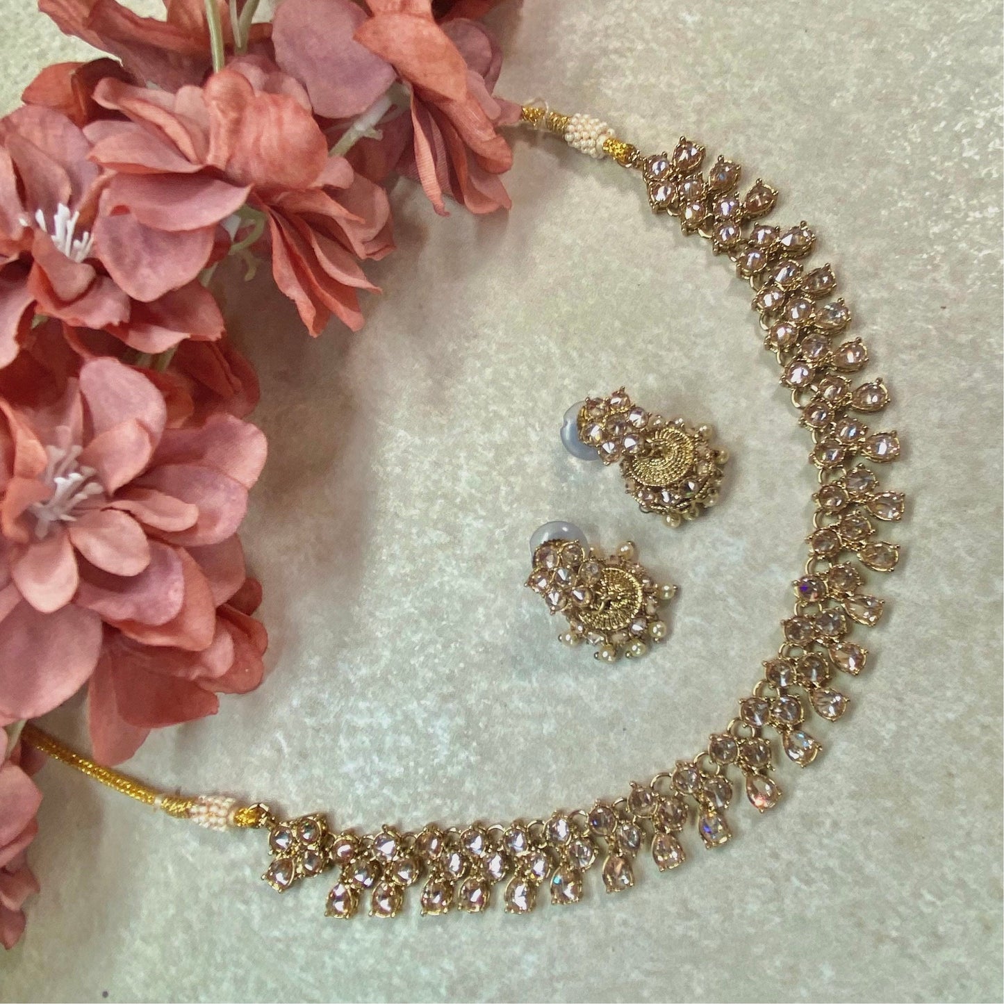 Slim Simple Necklace and Earrings