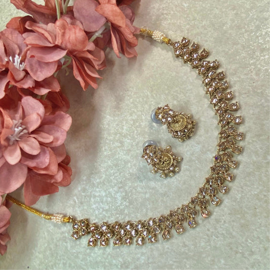 Slim Simple Necklace and Earrings