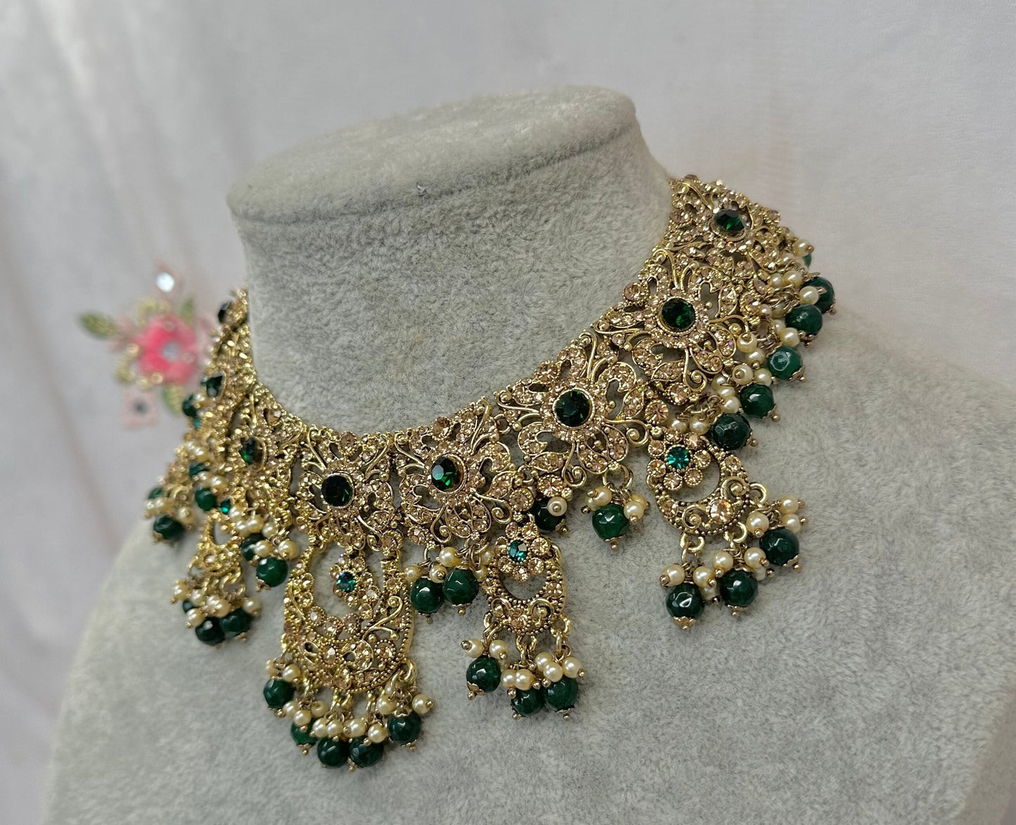 Green Bridal Necklace