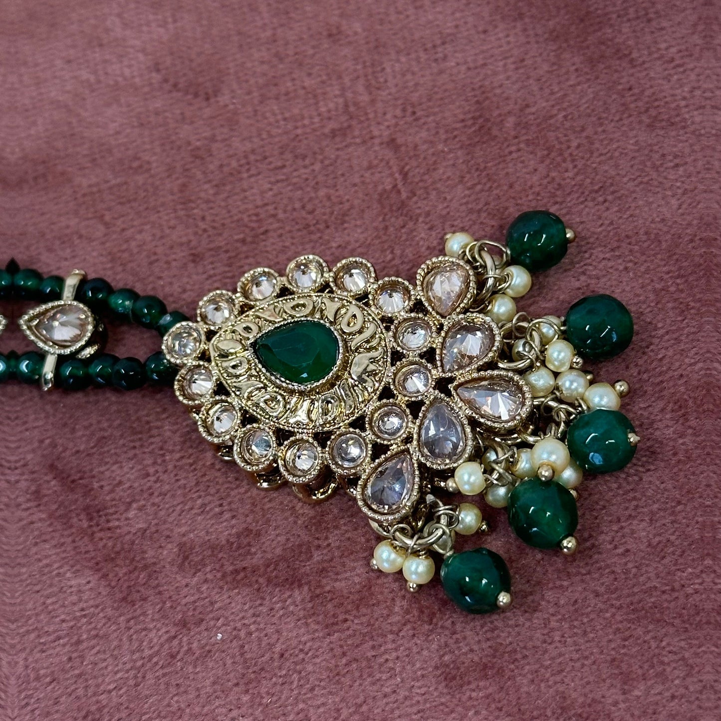 Green Tikka/ Tikli/ Indian/ Pakistani Fashion JewelleryMaang Tikkas