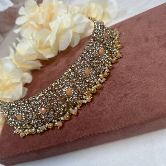Crystal Choker - Peach