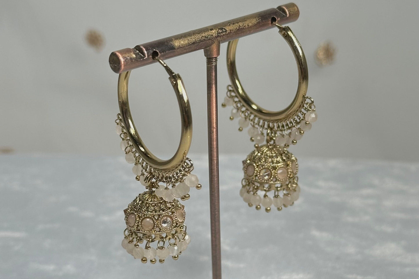 Small Jhumka Hoop Earrings - Pink  pics to be taken a2