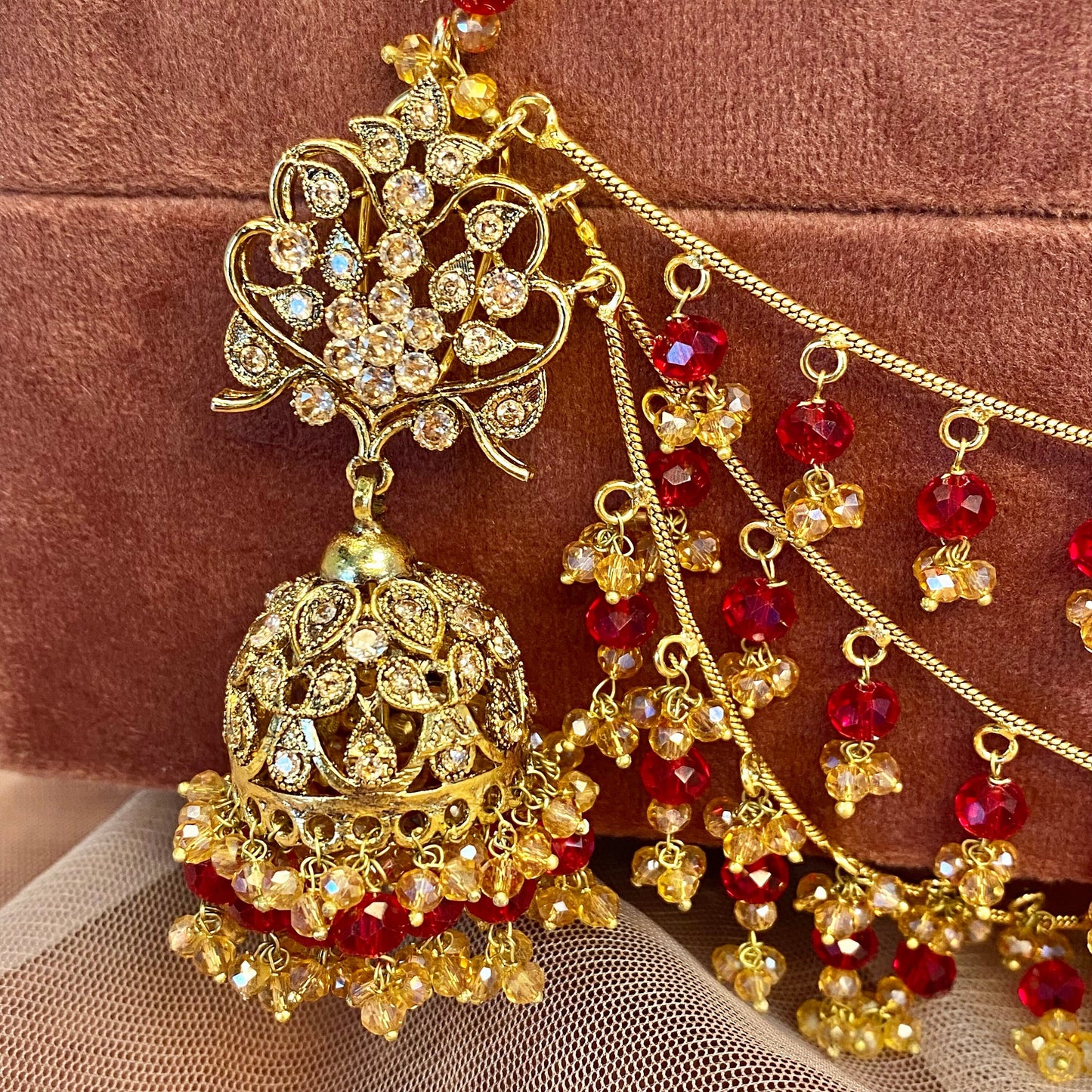Jhumka Earrings with Chains